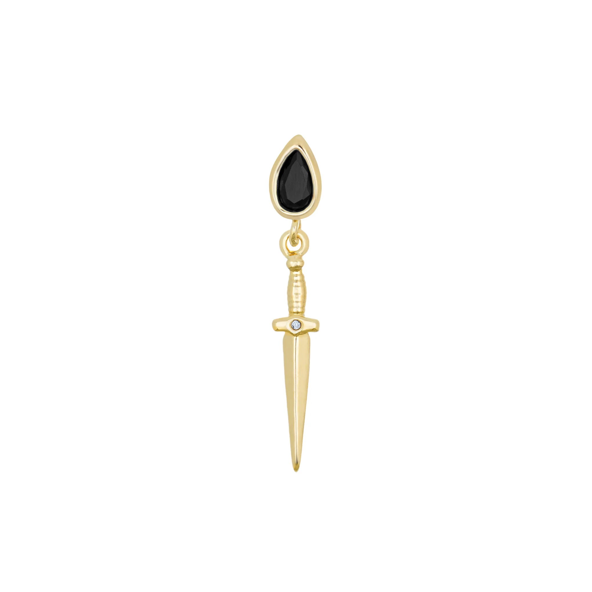 14K Dagger Earring