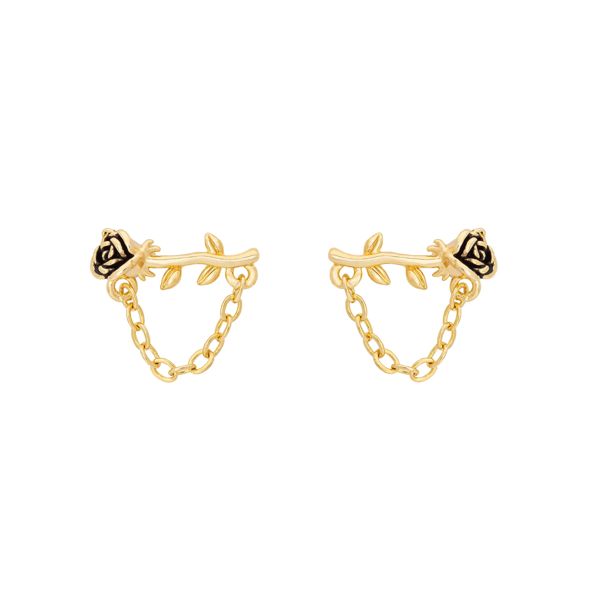 Chained Rose Studs