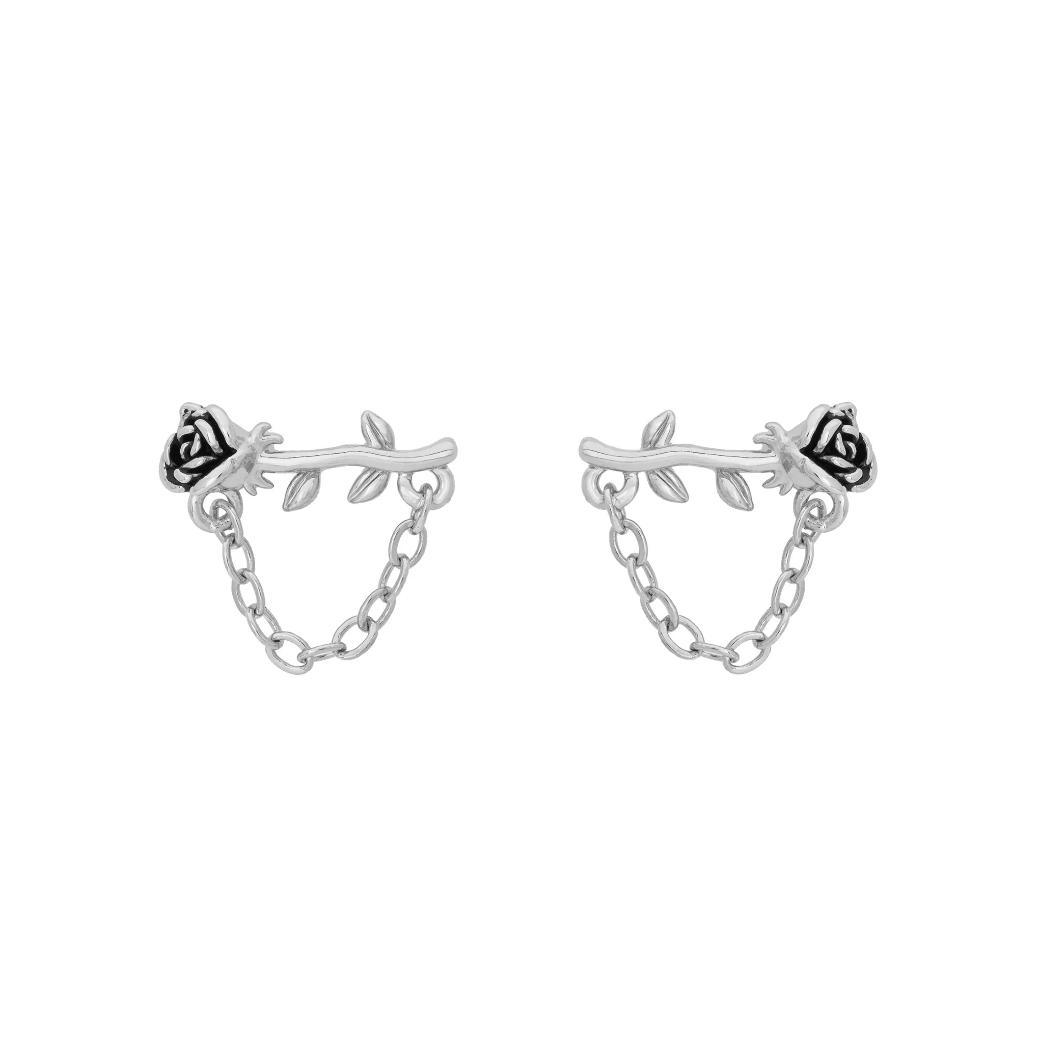 Chained Rose Studs - Image 2