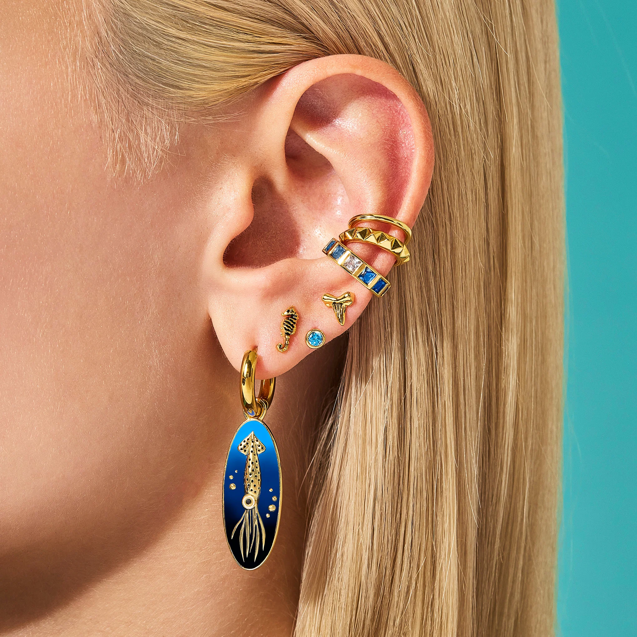 Elara Studs - Aqua - Image 3