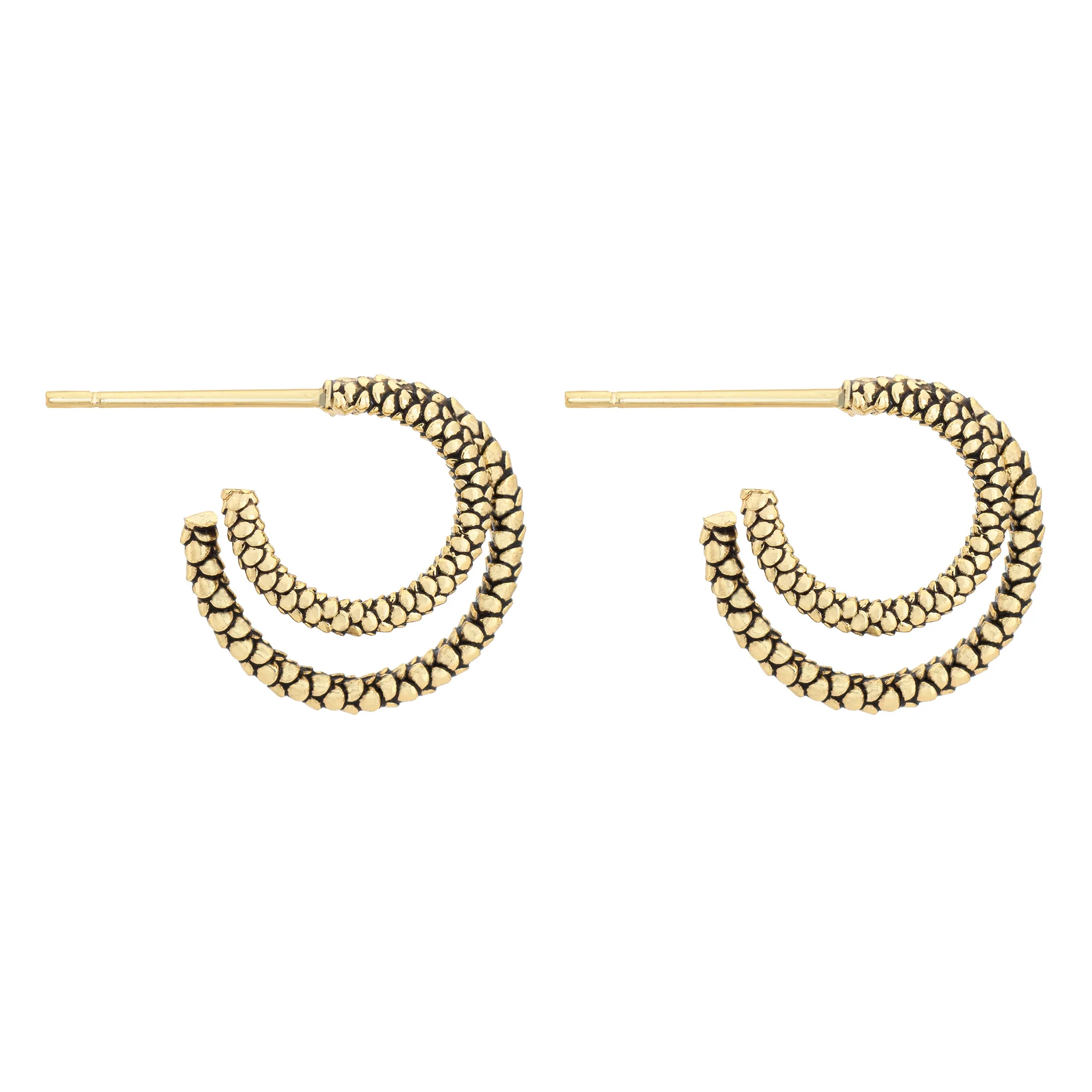 Snakeskin Double Hoops - Image 2